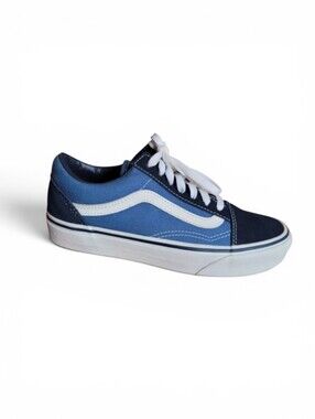 Vans Old Skool Classic Low Navy Blue Canvas Suede Sneakers Skate Shoes Size 6.5